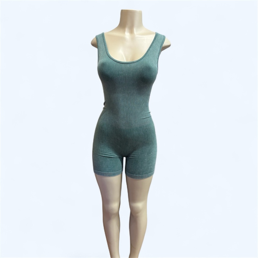 Women's Ribbed Sleeveless Bodysuit - Green